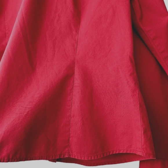 Mexx red fitted button down shirt blouse cotton long sleeve 12 - Picture 5 of 11